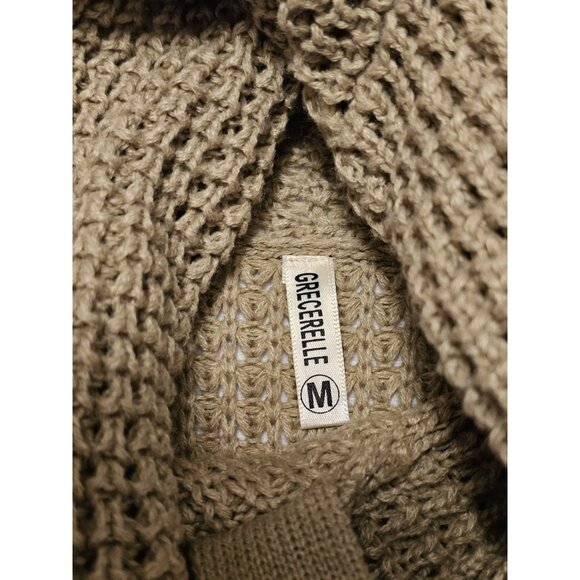 Grecerelle Chunky Asymmetrical Knit Pullover Cowl Neck Sweater Size Med Boho - Picture 2 of 9